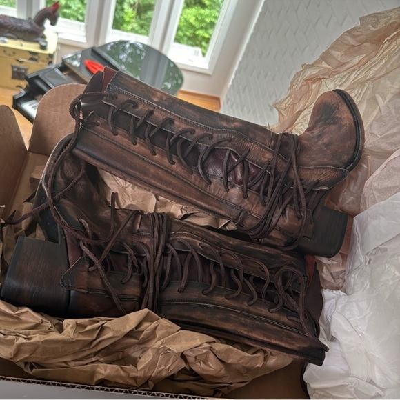 Freebird Distressed Brown Lace-Up Boots - Picture 13 of 16